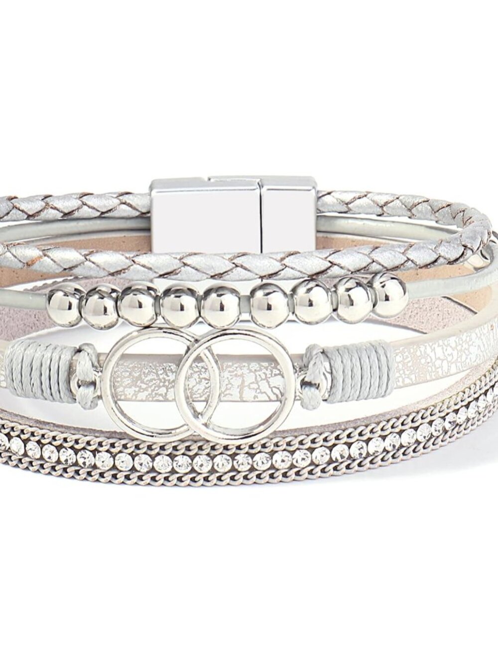 Boho Leather Wrap Bracelet Stackable Infinity Chunky Cuff Bracelets Western Hipp